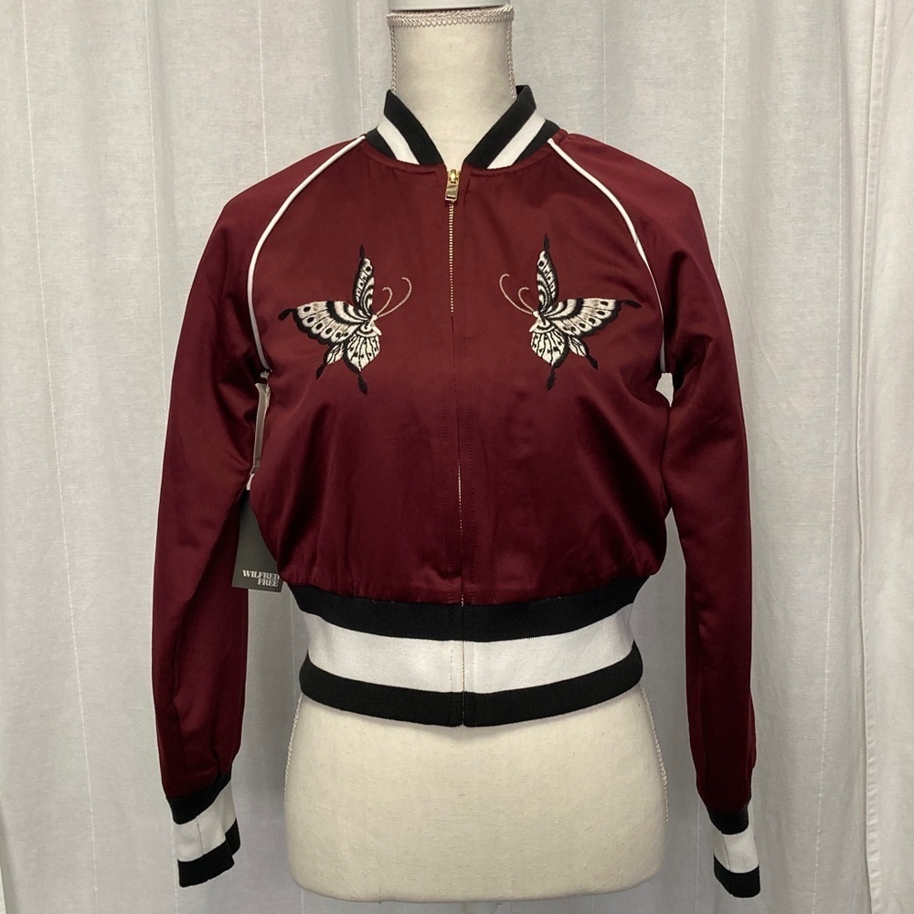 Wilfred Free Toulin Embroidered cropped Bomber Jacket NWT - Picture 2 of 10